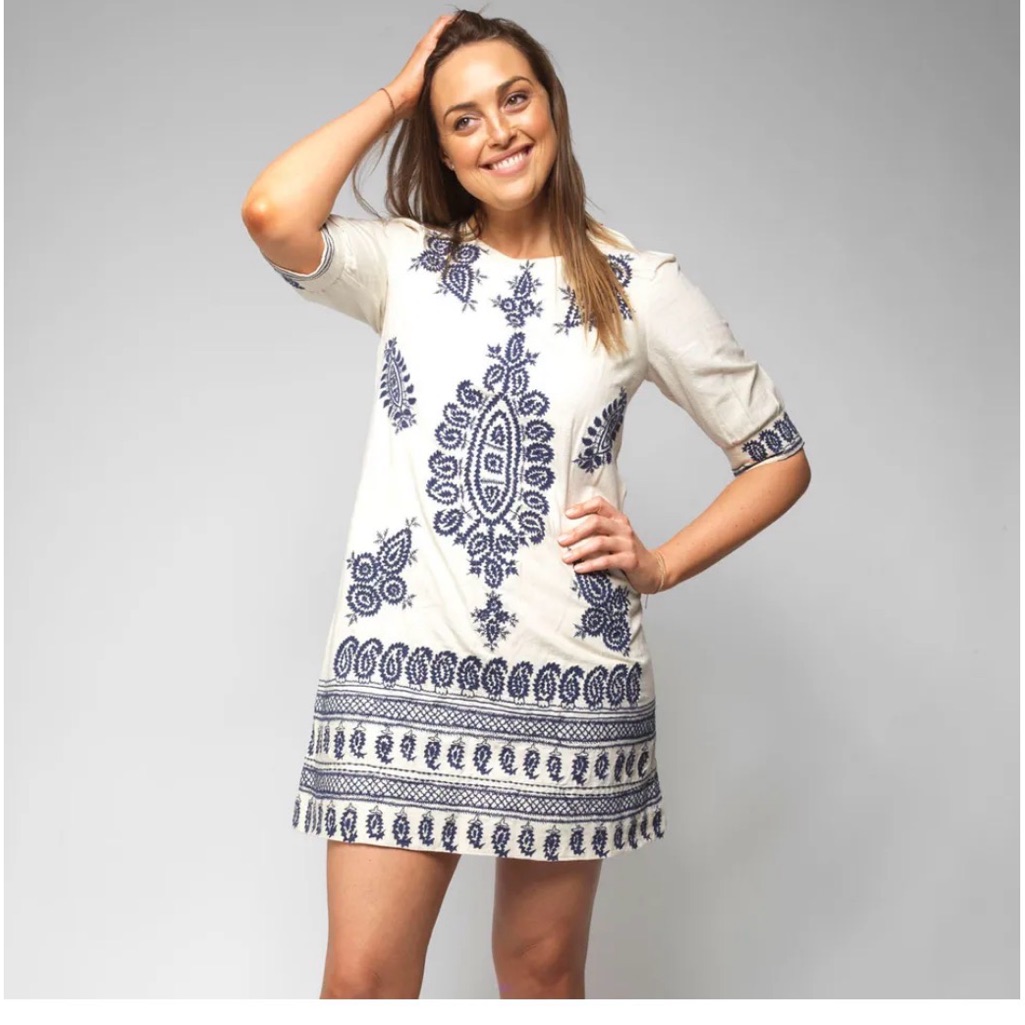 Isabel Marant Cream And Navy Dress
